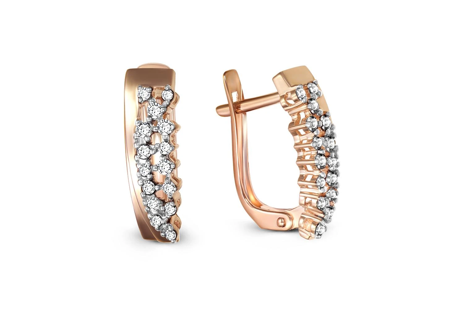 Серьги из красного золота с 30 бриллиантами