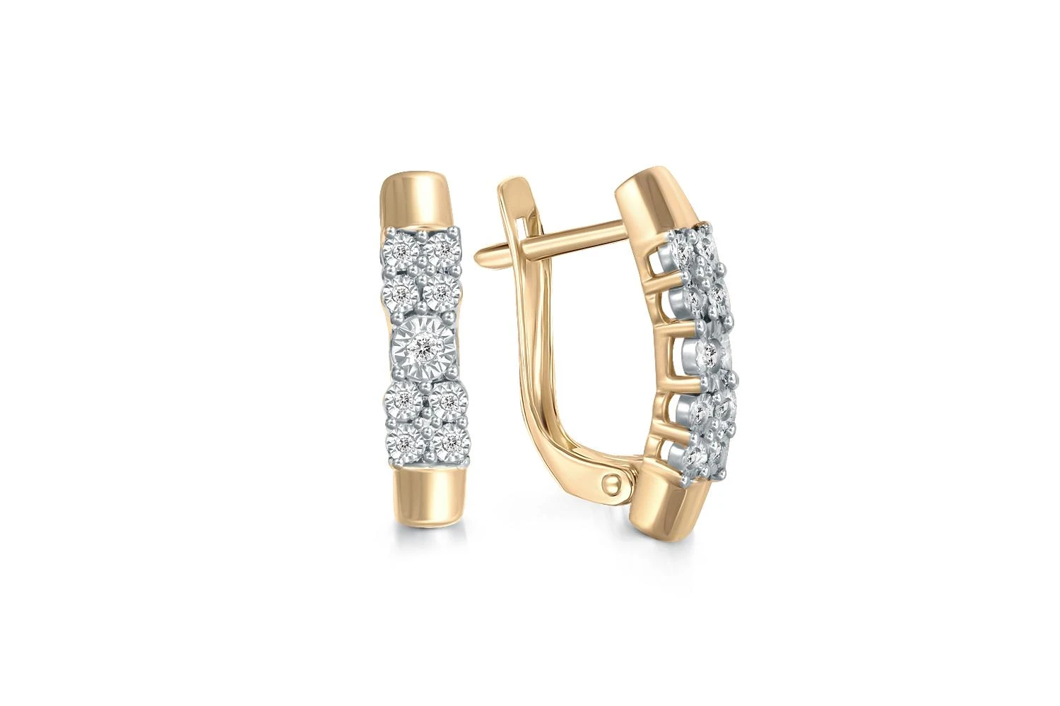 Серьги из жёлтого золота с 18 бриллиантами