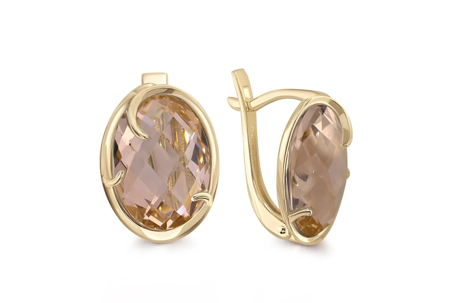 Серьги из жёлтого золота с 2 наноситалами