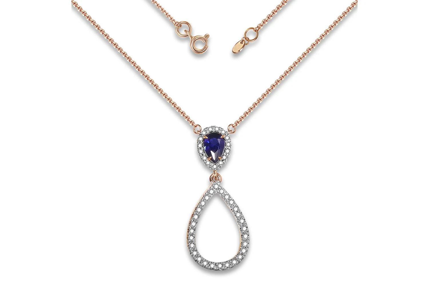 Колье из красного золота с корундом и 43 бриллиантами