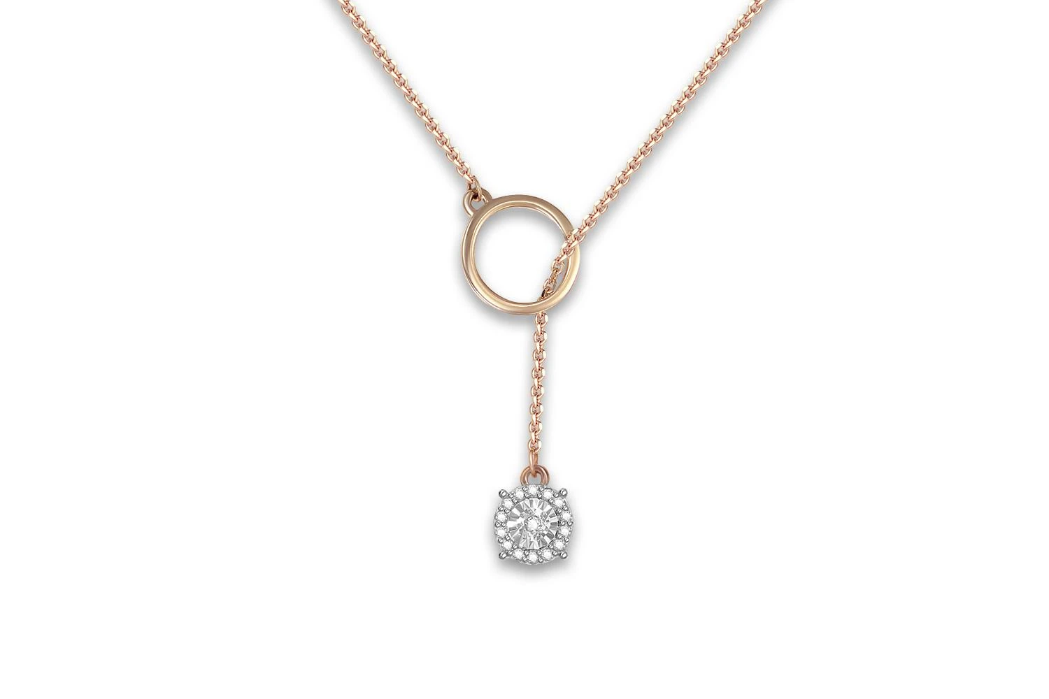 Колье Круг из красного золота с 15 бриллиантами