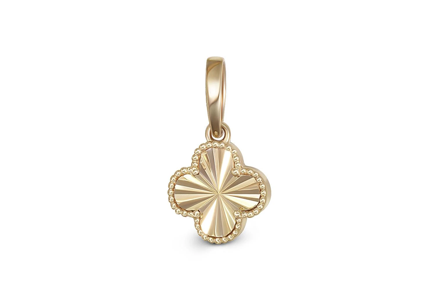 Подвеска Клевер из жёлтого золота без вставок