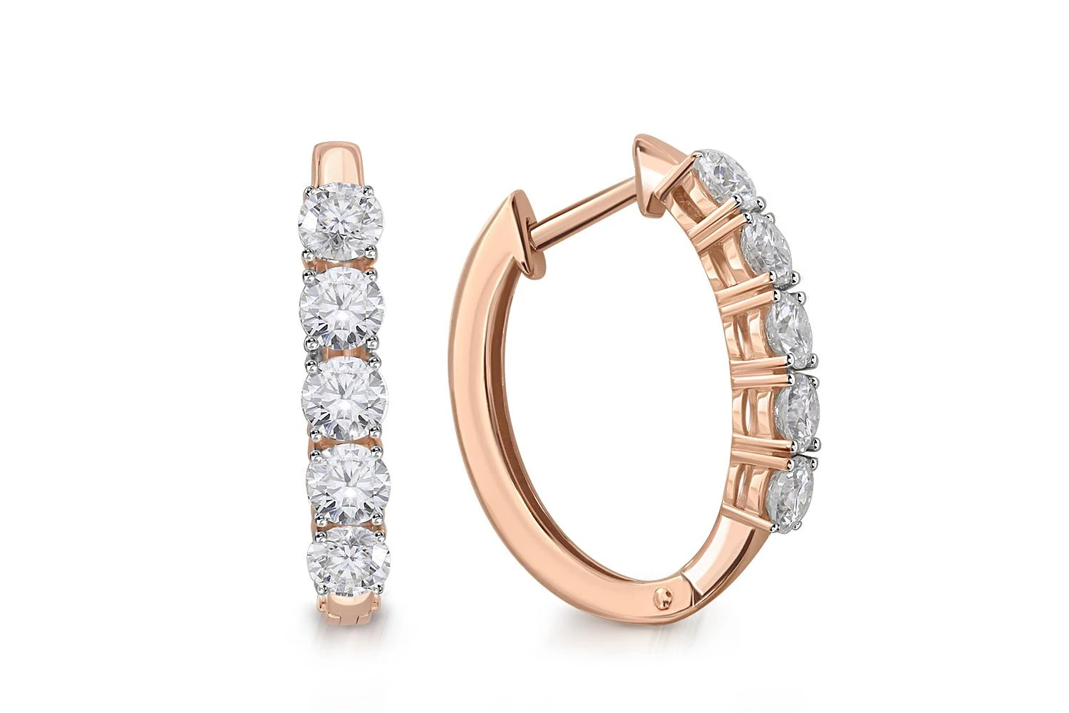 Серьги Дорожки из красного золота с 10 фианитами