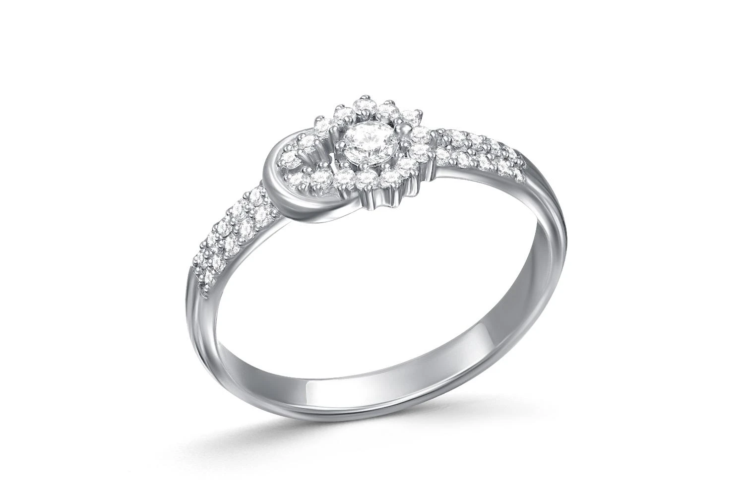 Кольцо из белого золота с 36 бриллиантами