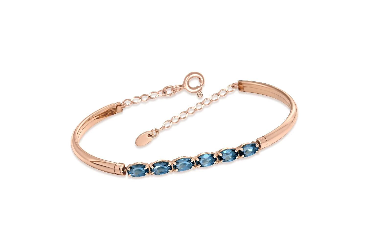 Браслет Дорожка из красного золота с 6 топазами лондон