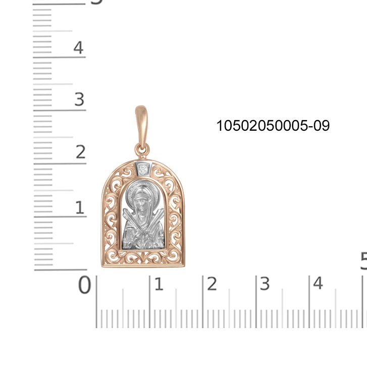 Иконка из красного золота с фианитом
