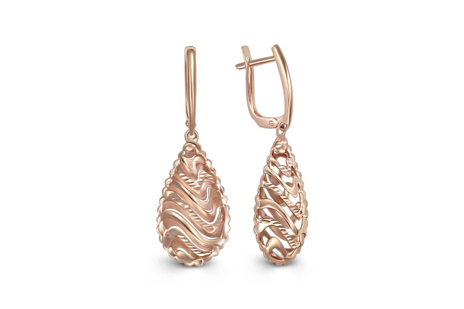 Серьги из красного золота без вставок