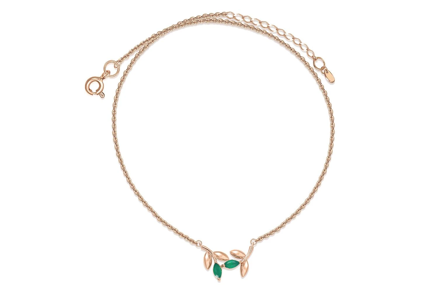 Колье Веточка из красного золота с 2 агатами