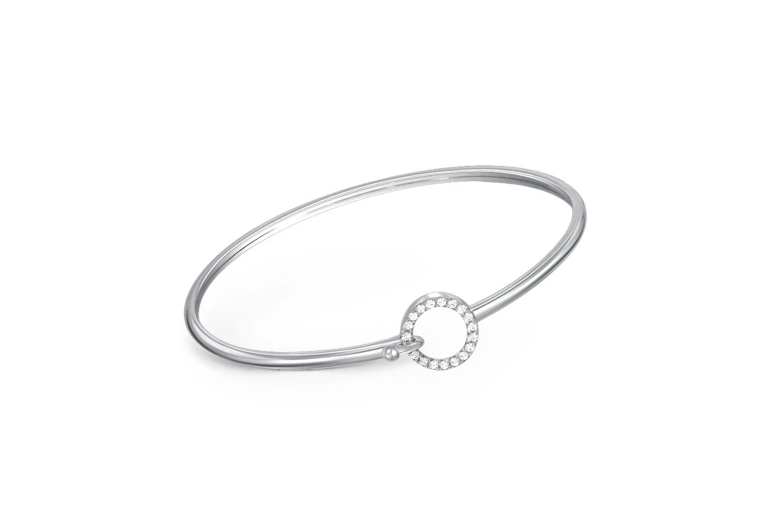 Браслет из белого золота с 19 фианитами