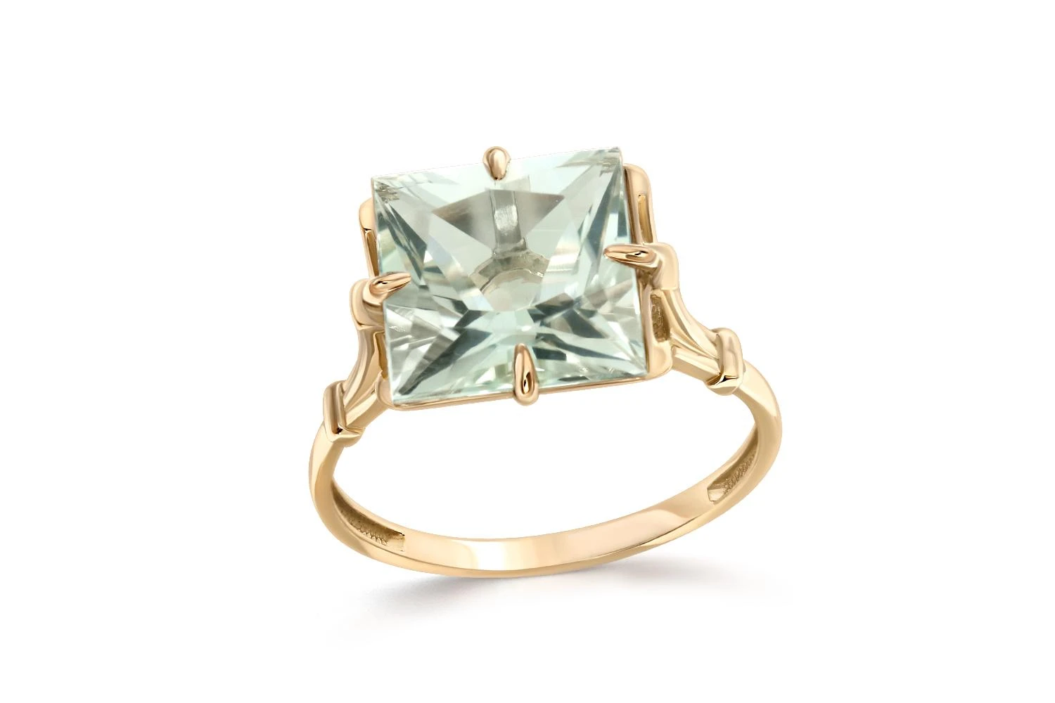 Кольцо из жёлтого золота с празиолитом