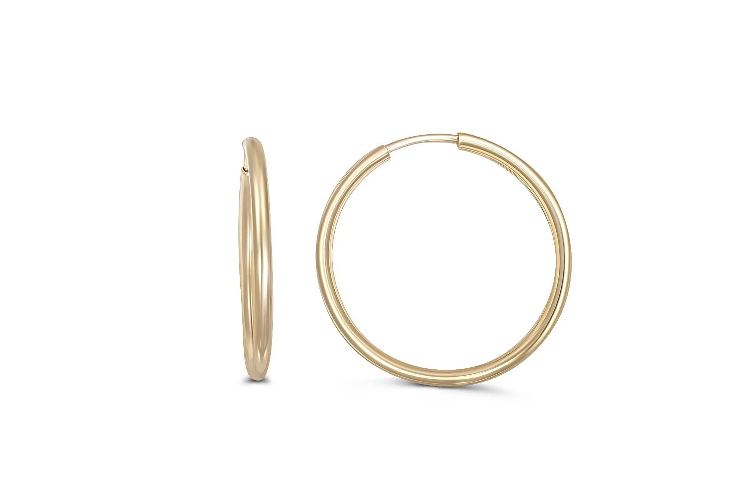 Серьги-конго из жёлтого золота без вставок