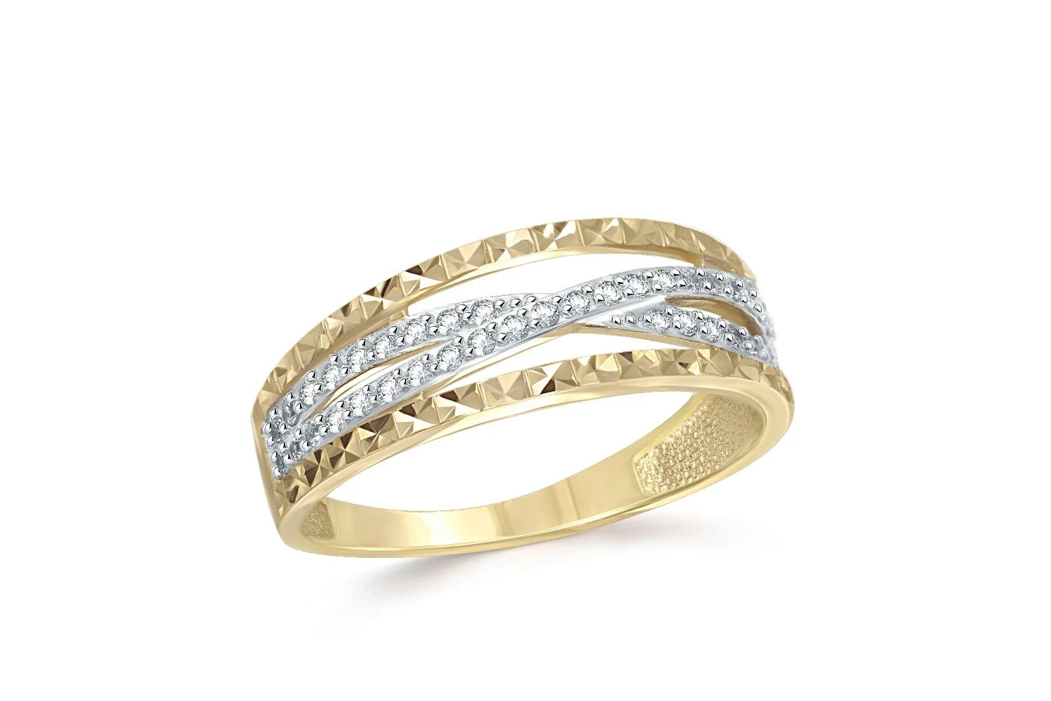 Кольцо из жёлтого золота с 41 фианитами