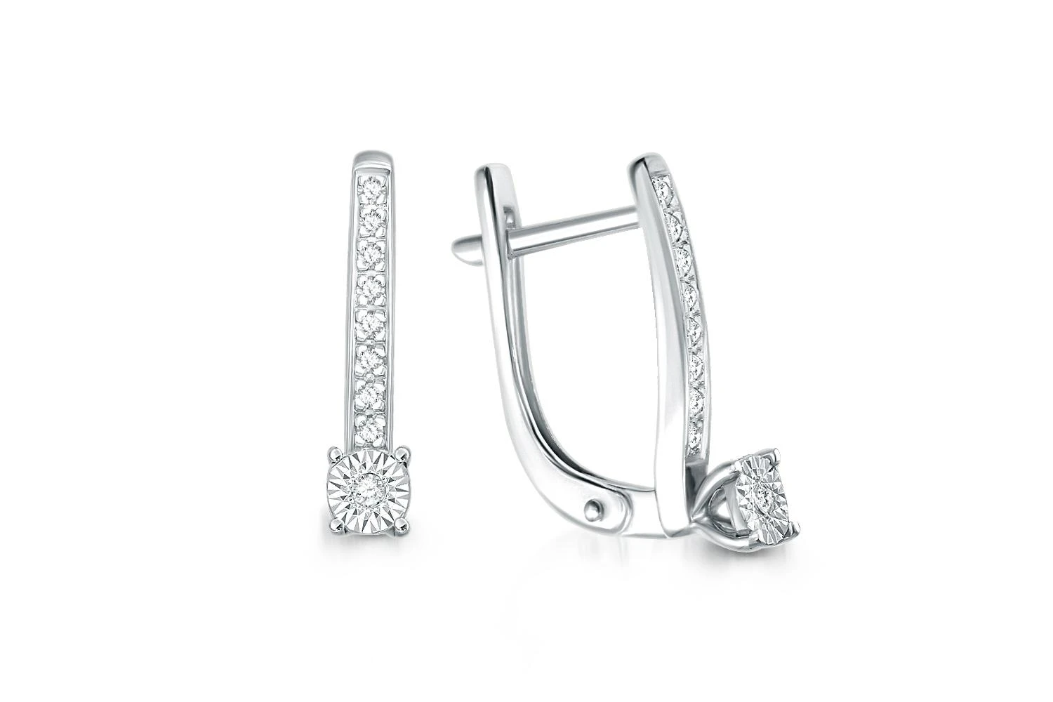 Серьги из белого золота с 18 бриллиантами