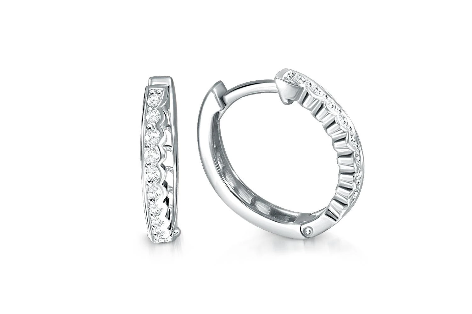 Серьги Дорожки из белого золота с 20 фианитами