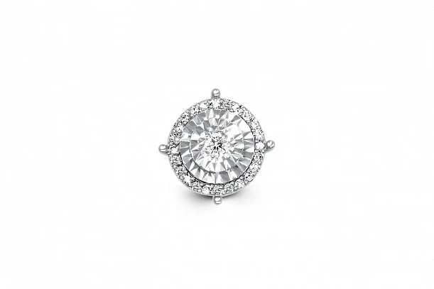 Подвеска Круг из белого золота с 25 бриллиантами