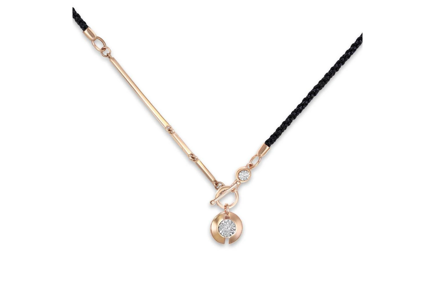 Колье из красного золота с 2 фианитами