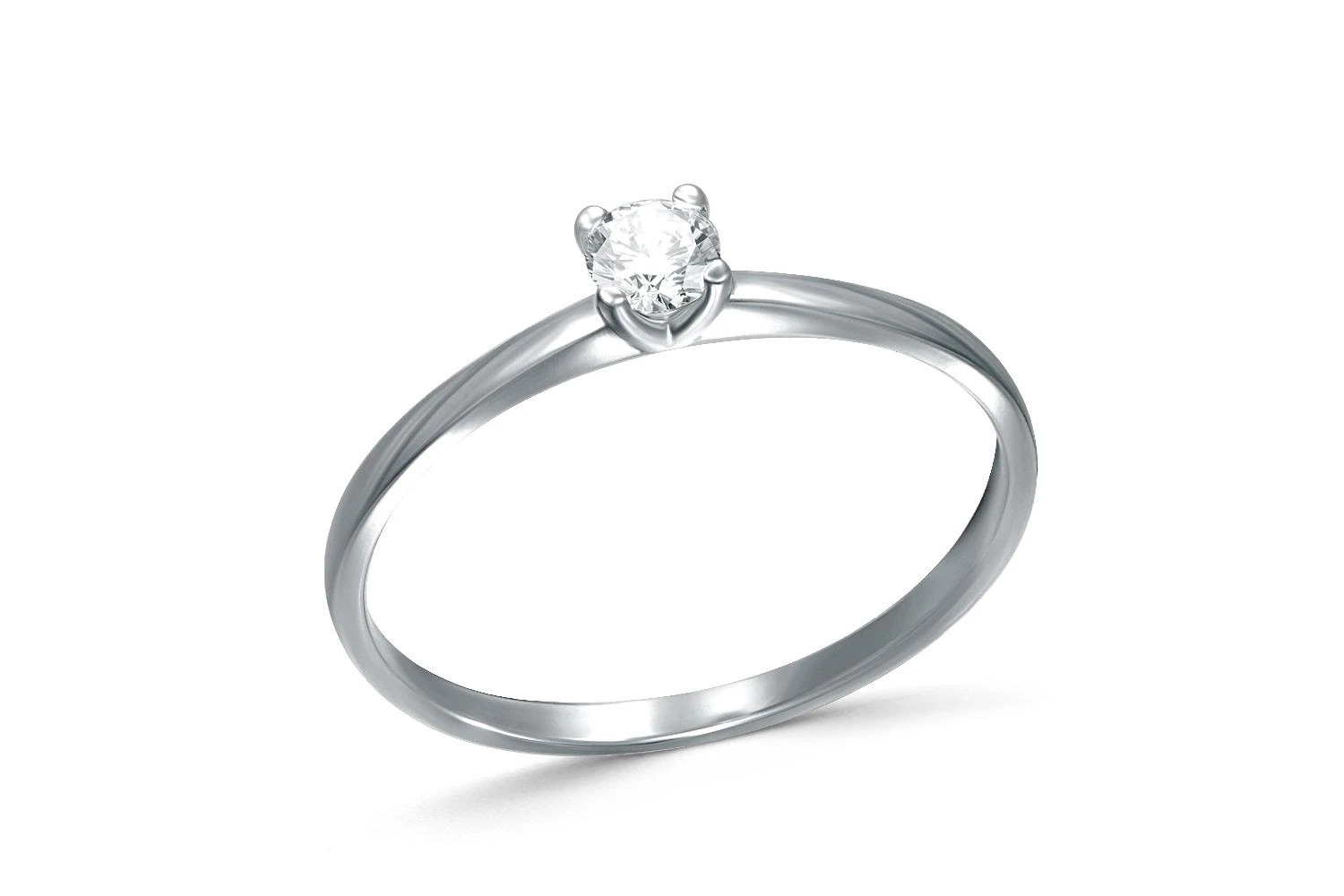 Кольцо из белого золота с 9 фианитами