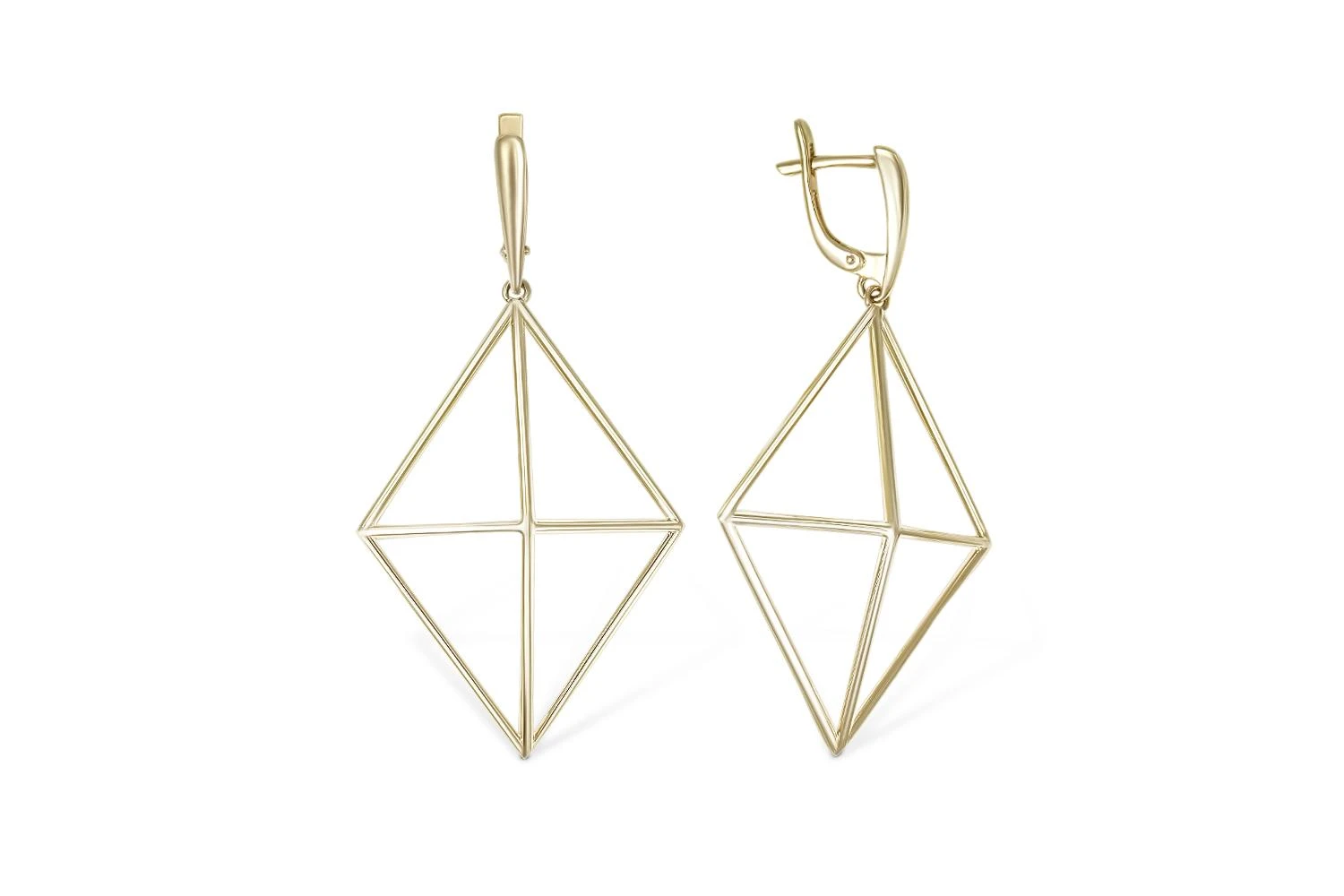 Серьги из жёлтого золота без вставок