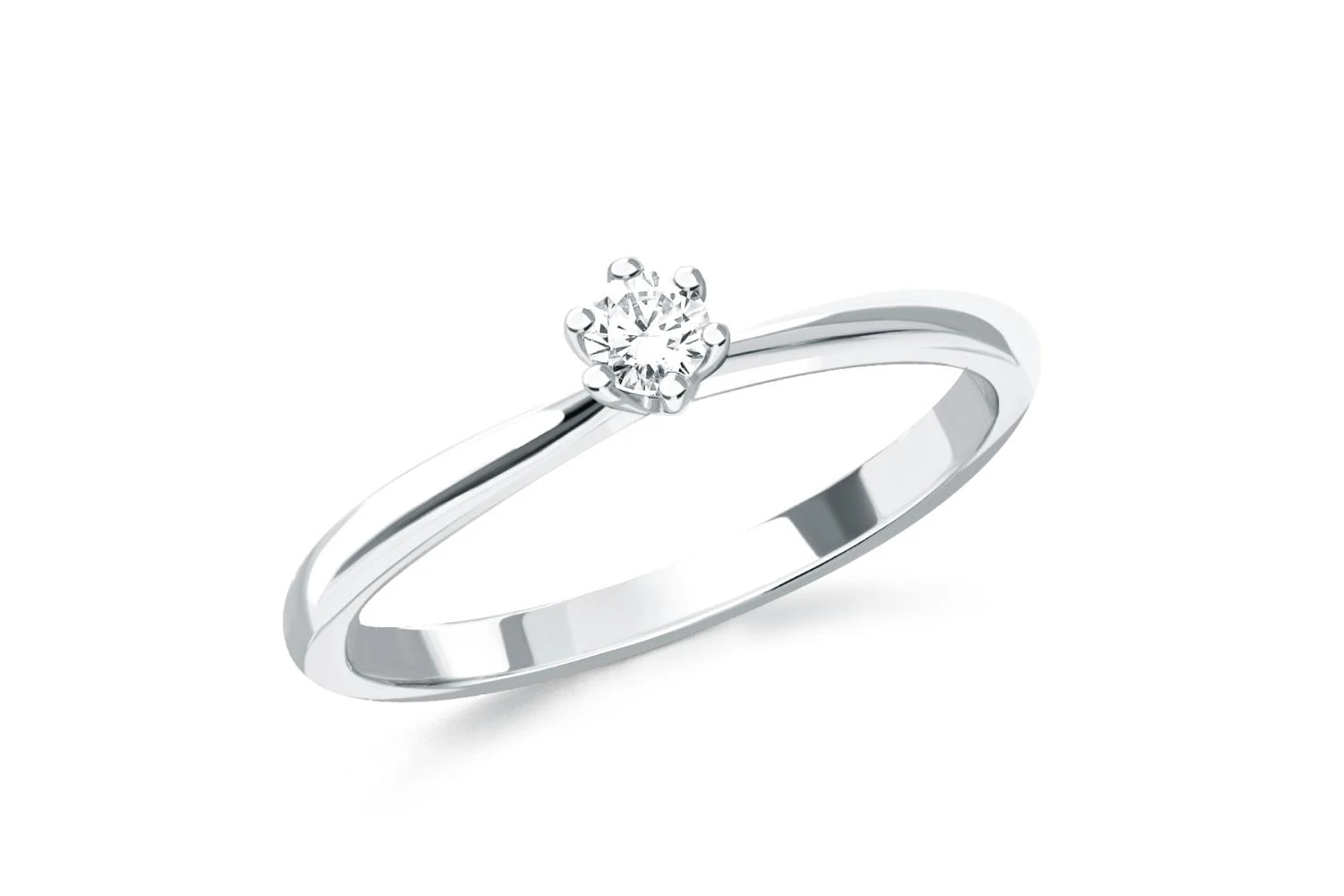 Кольцо из белого золота с бриллиантом