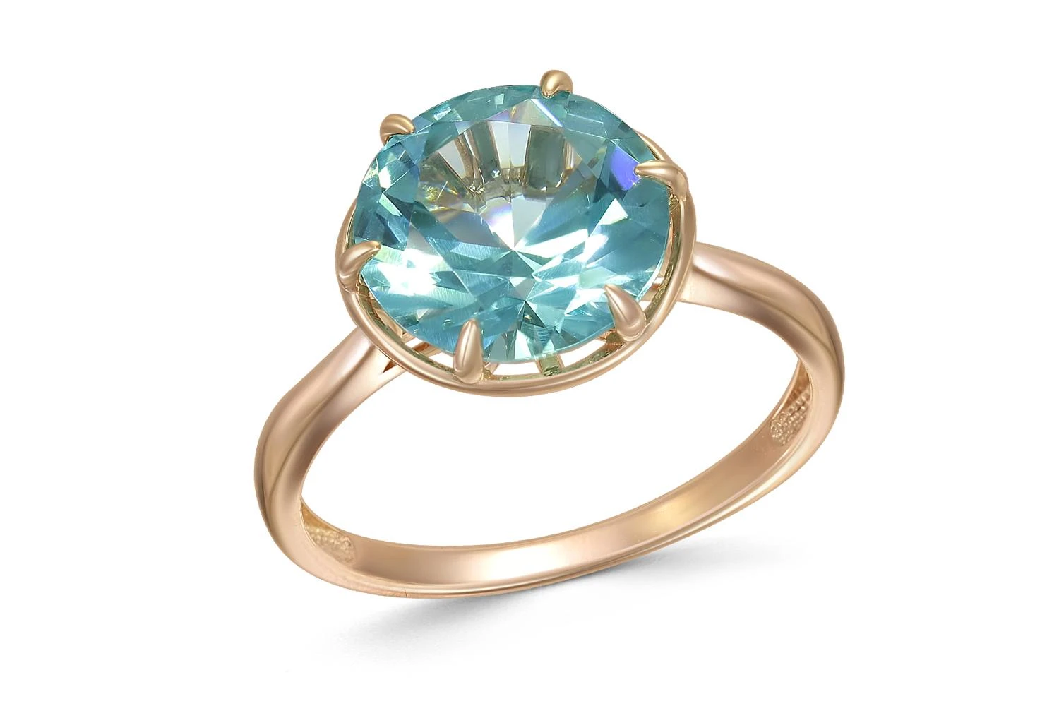 Кольцо из красного золота с ситаллом