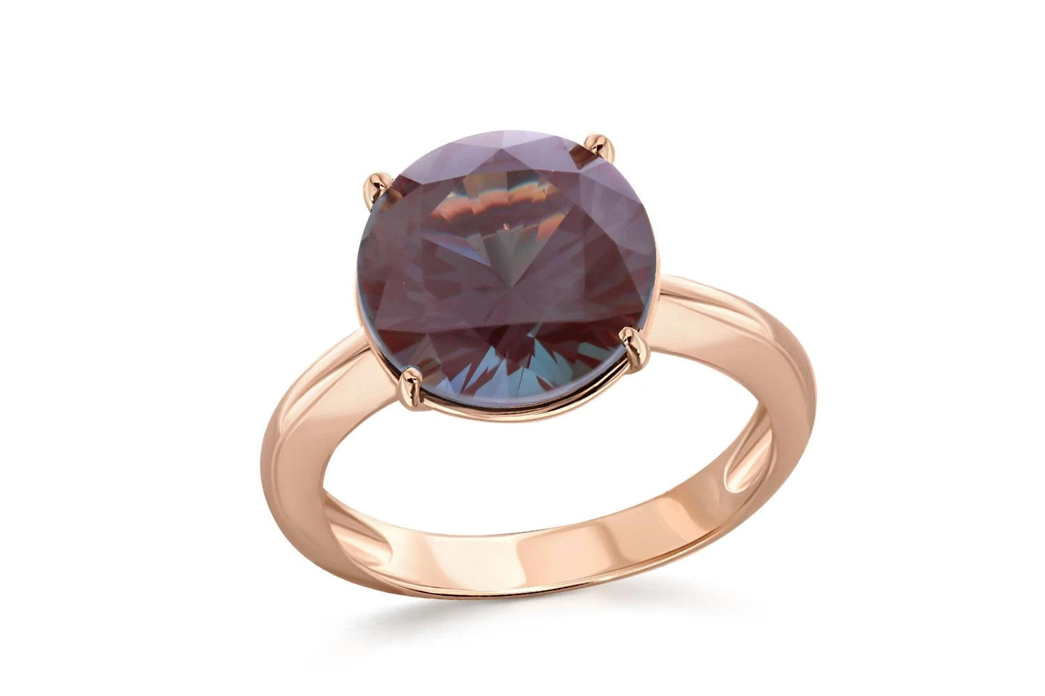 Кольцо из красного золота с александритом
