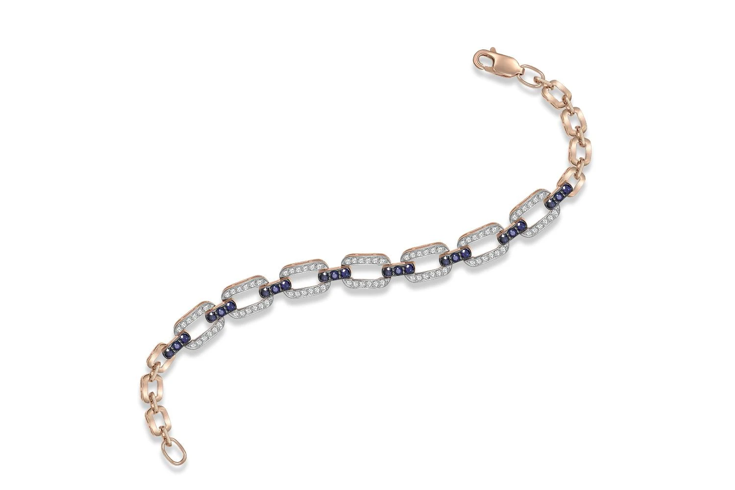 Браслет из красного золота с 24 сапфирами и 84 бриллиантами