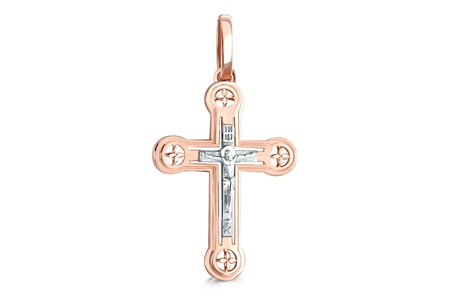 Крест из красного золота без вставок