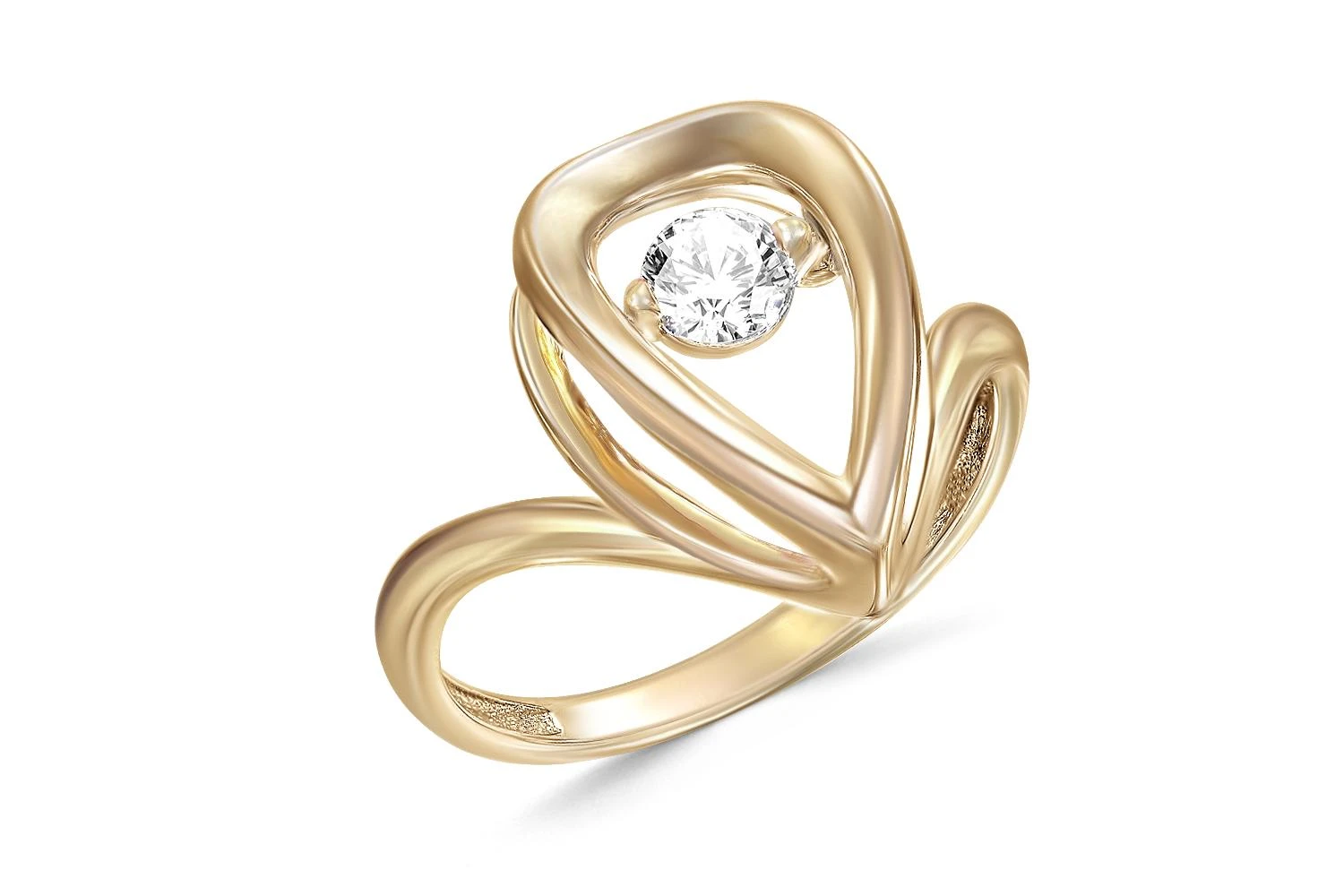 Кольцо из жёлтого золота с бриллиантом