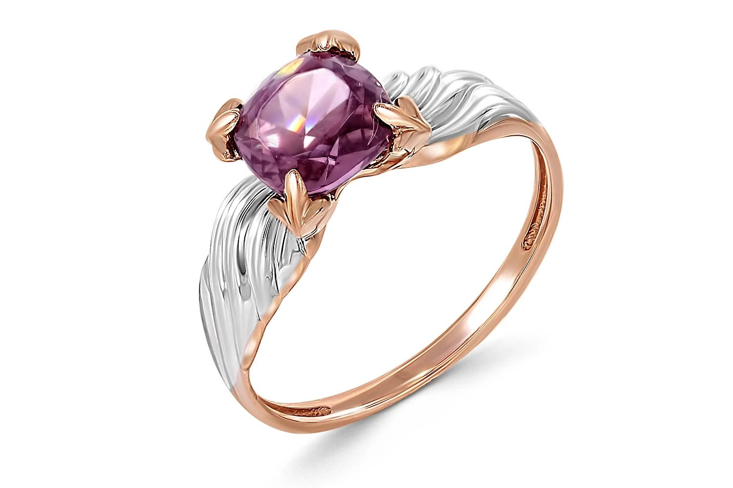 Кольцо из красного золота с ситаллом