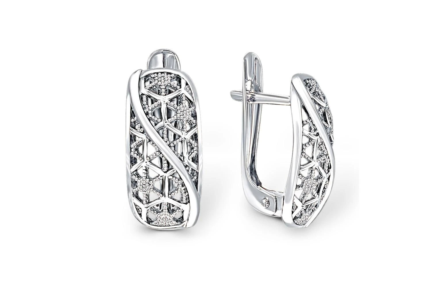 Серьги из белого золота без вставок