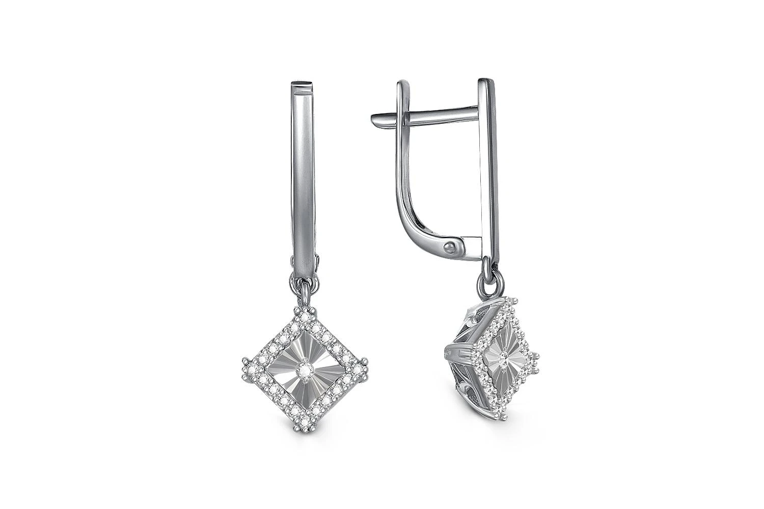 Серьги из белого золота с 42 бриллиантами