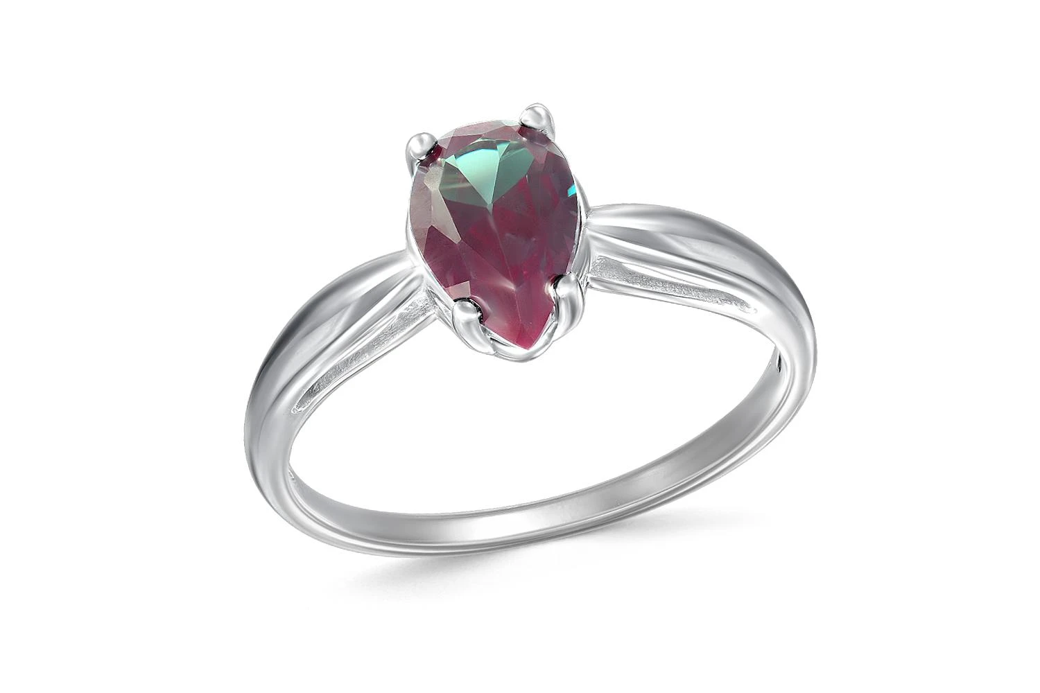 Кольцо из белого золота с александритом