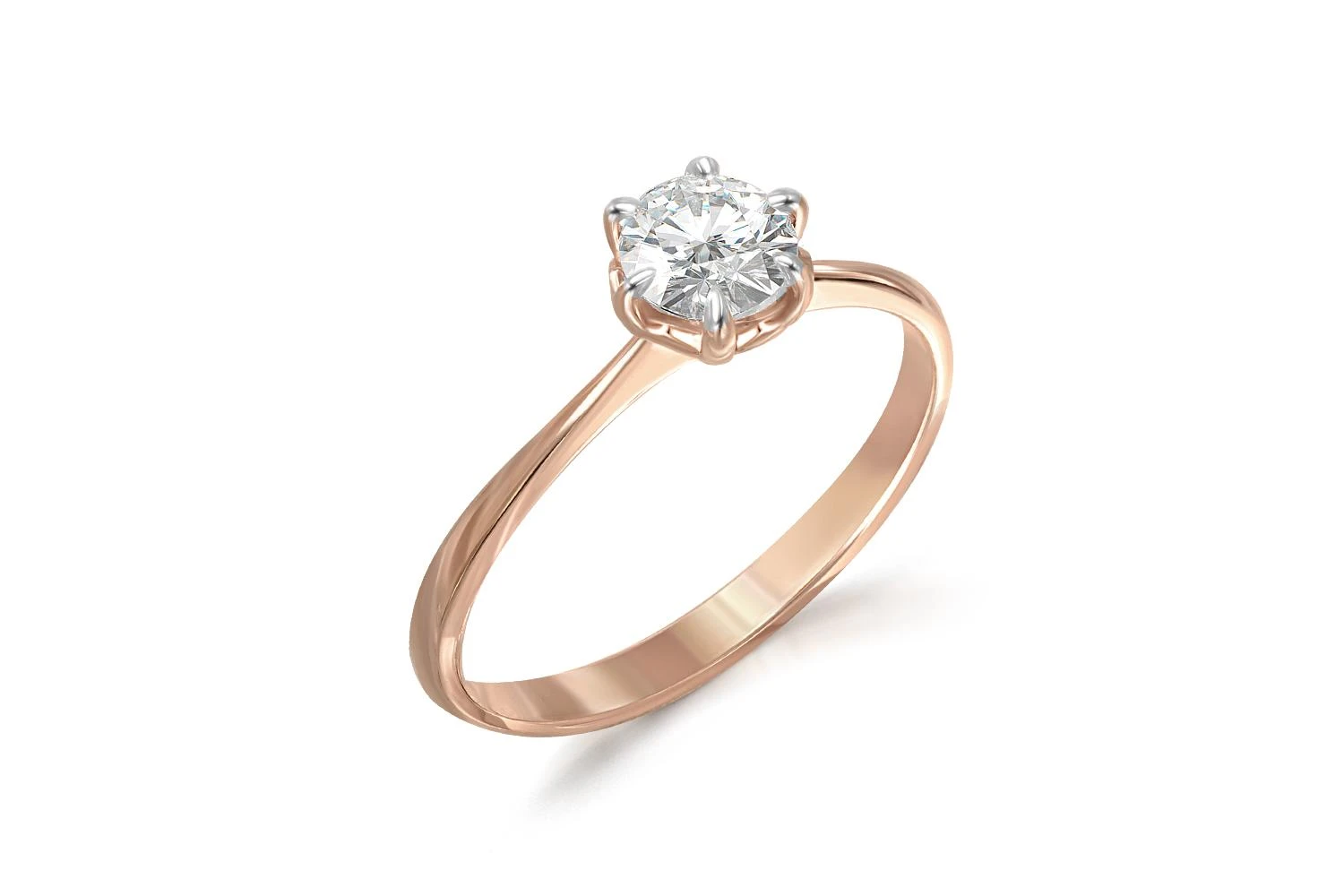 Кольцо из красного золота с фианитом