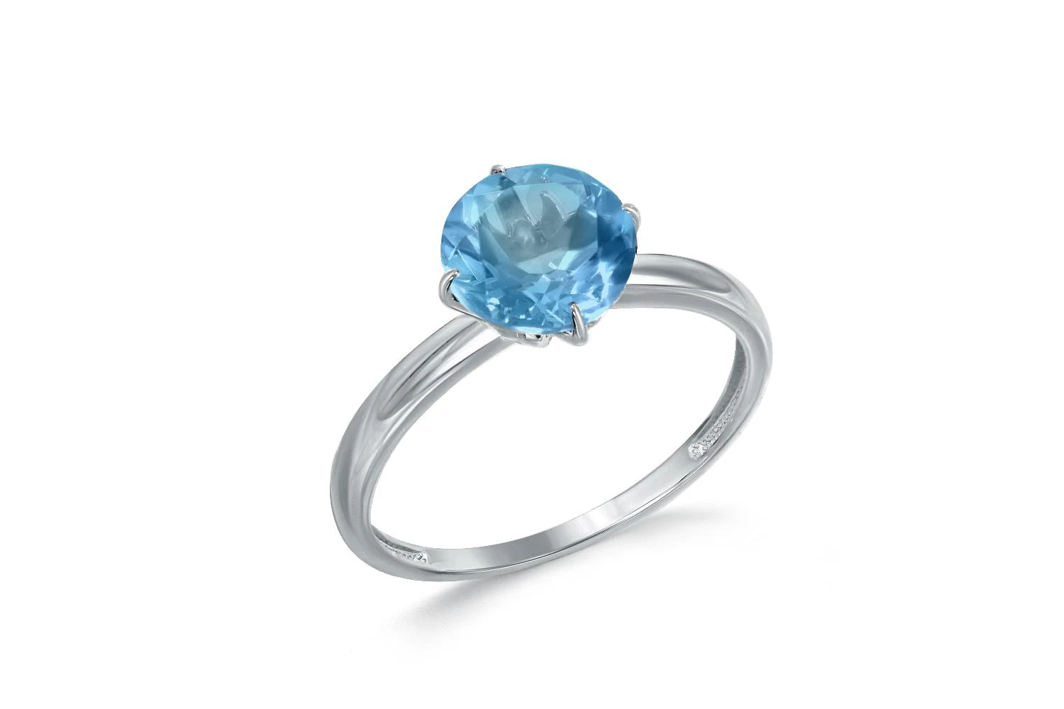 Кольцо из белого золота с топазом swiss