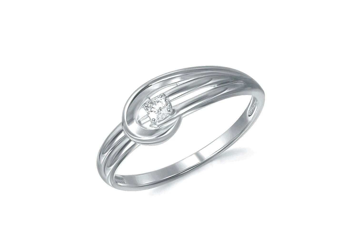 Кольцо из белого золота с фианитом