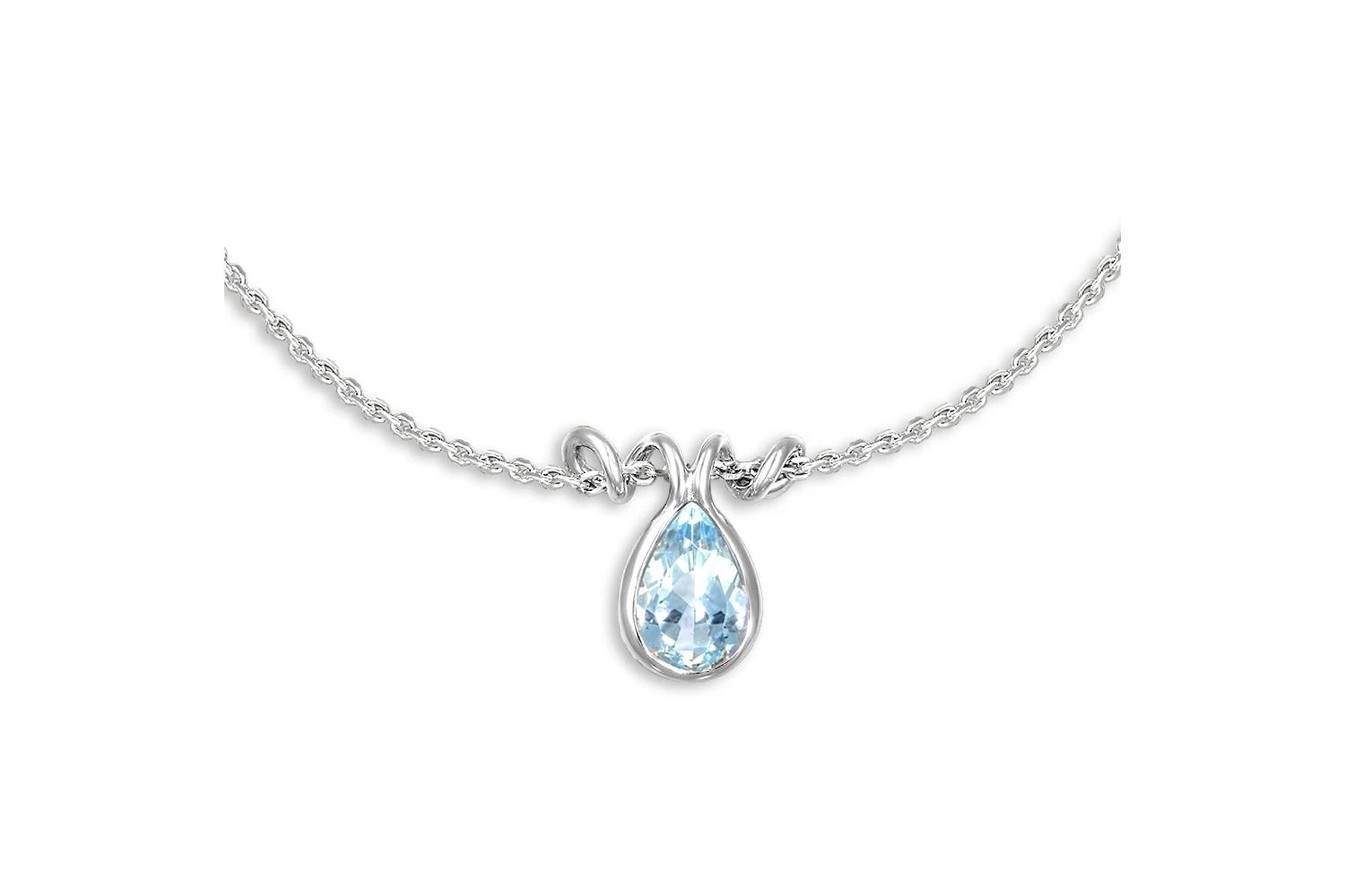 Колье из белого золота с топазом sky
