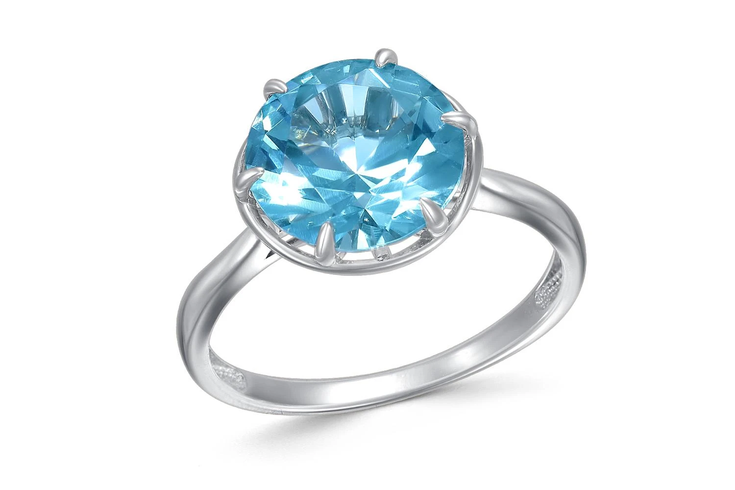 Кольцо из белого золота с ситаллом