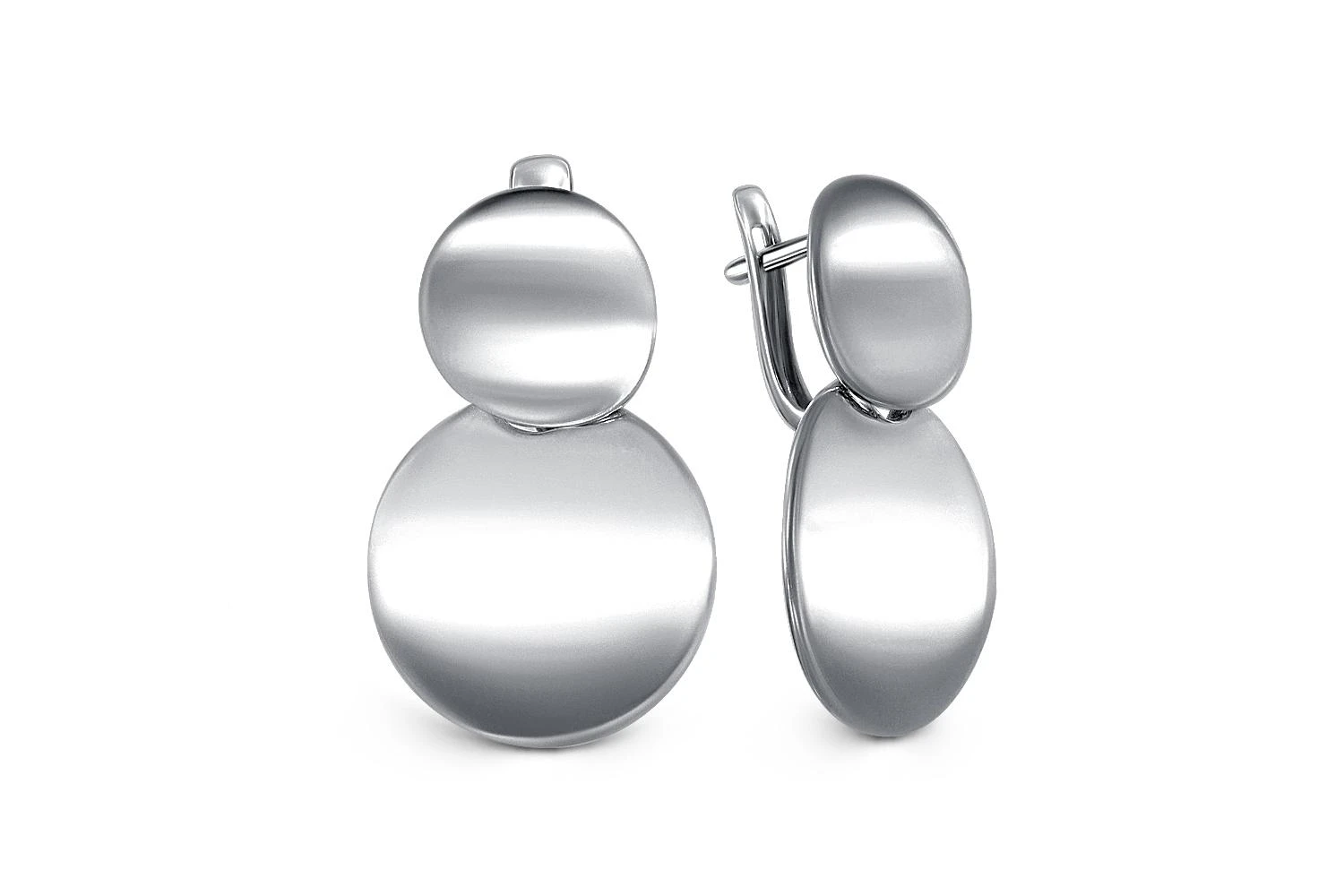 Серьги Круги из белого золота без вставок