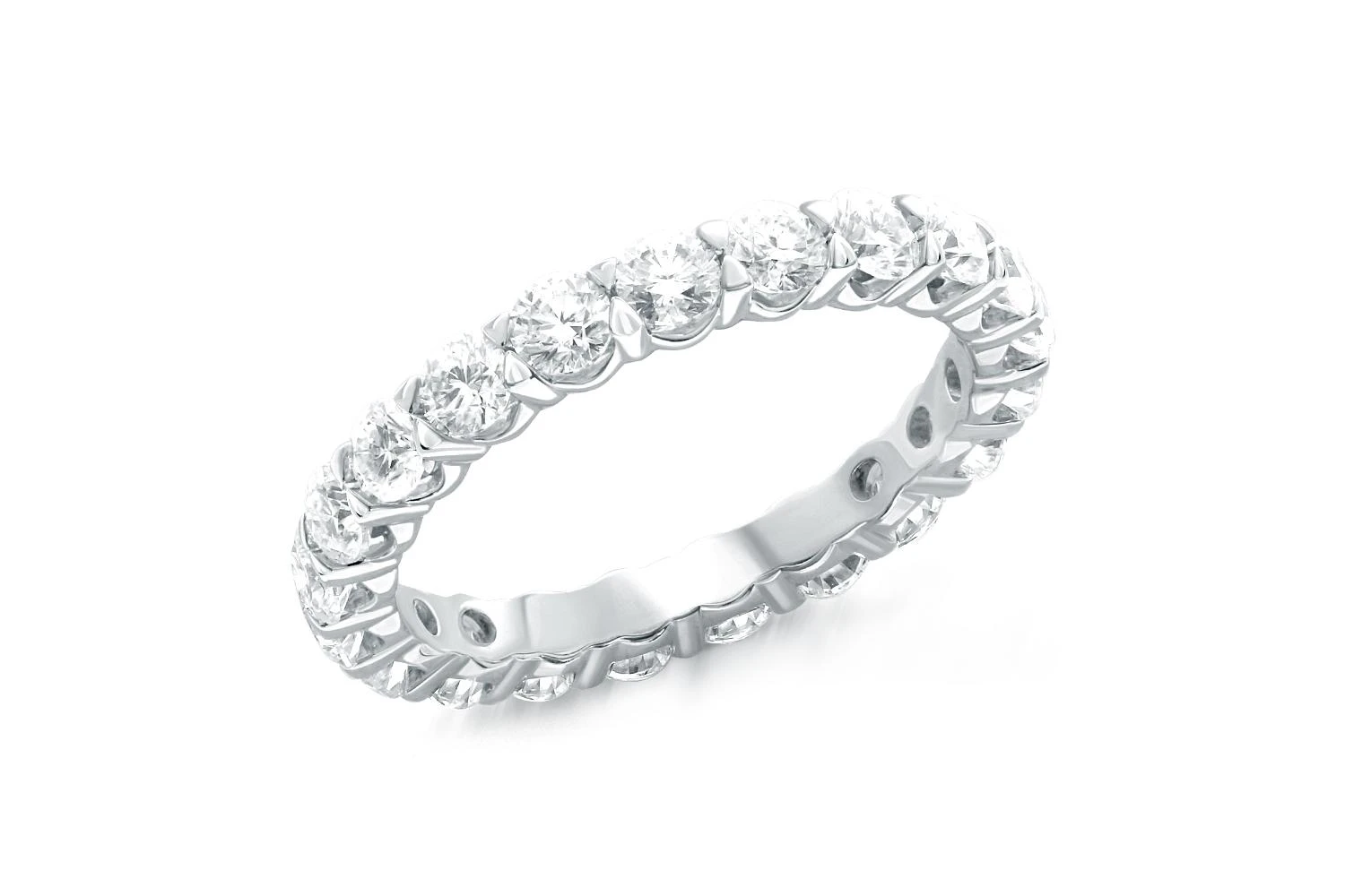 Кольцо Дорожка из белого золота с 20 муассанитами