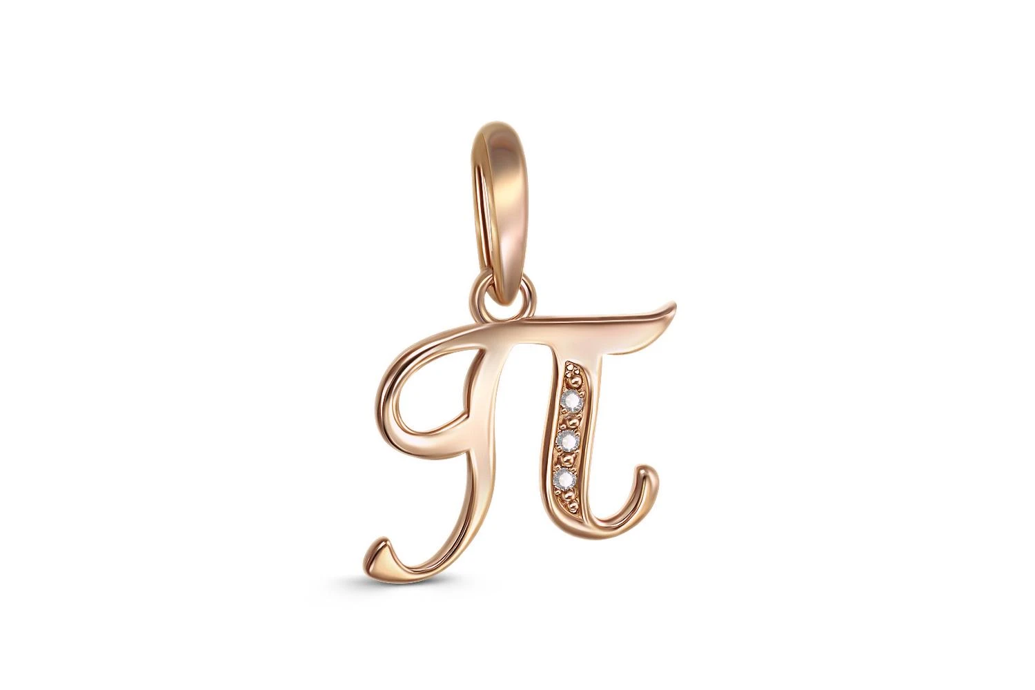 Подвеска из красного золота с 3 фианитами