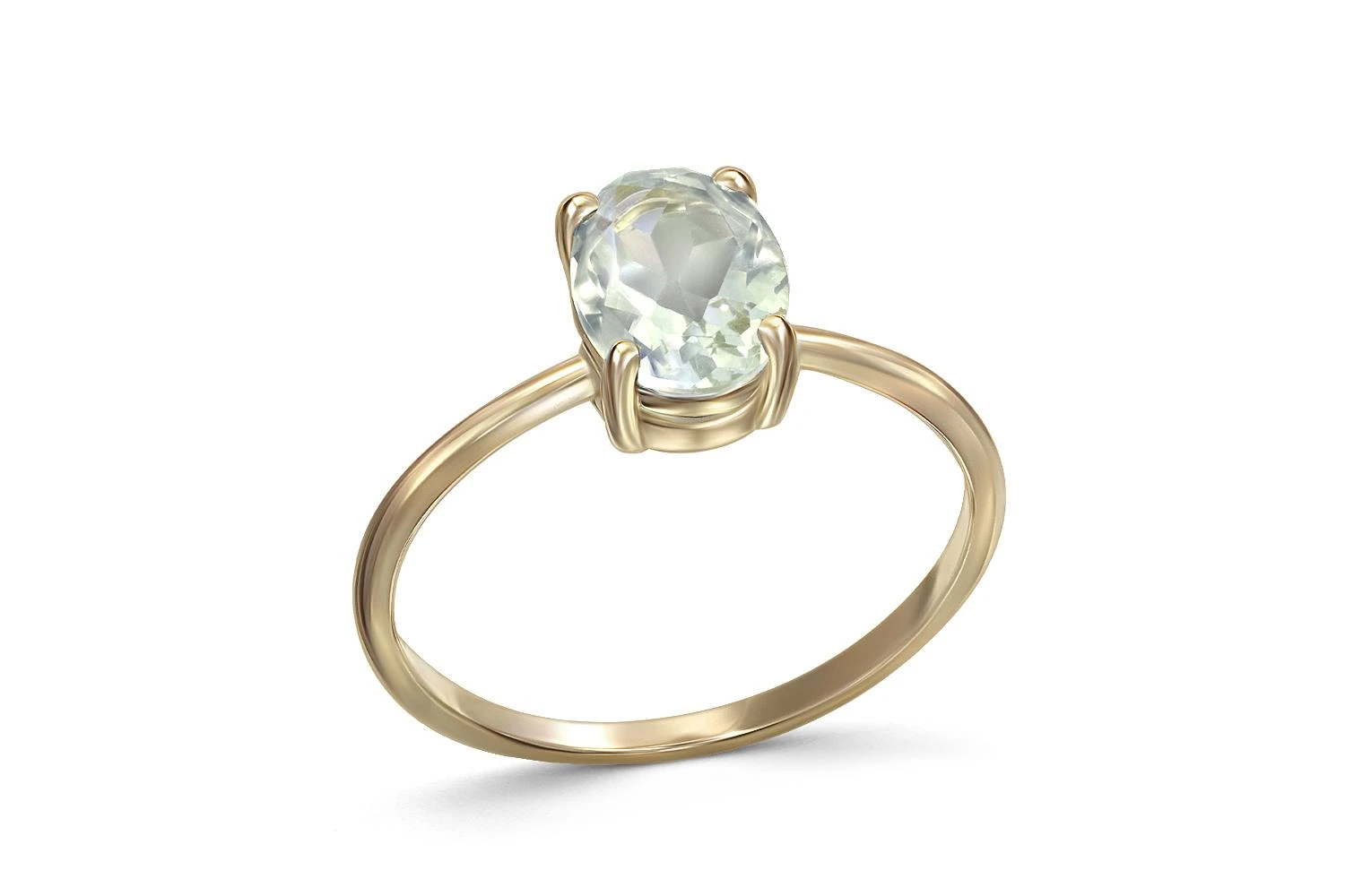 Кольцо из жёлтого золота с аметистом