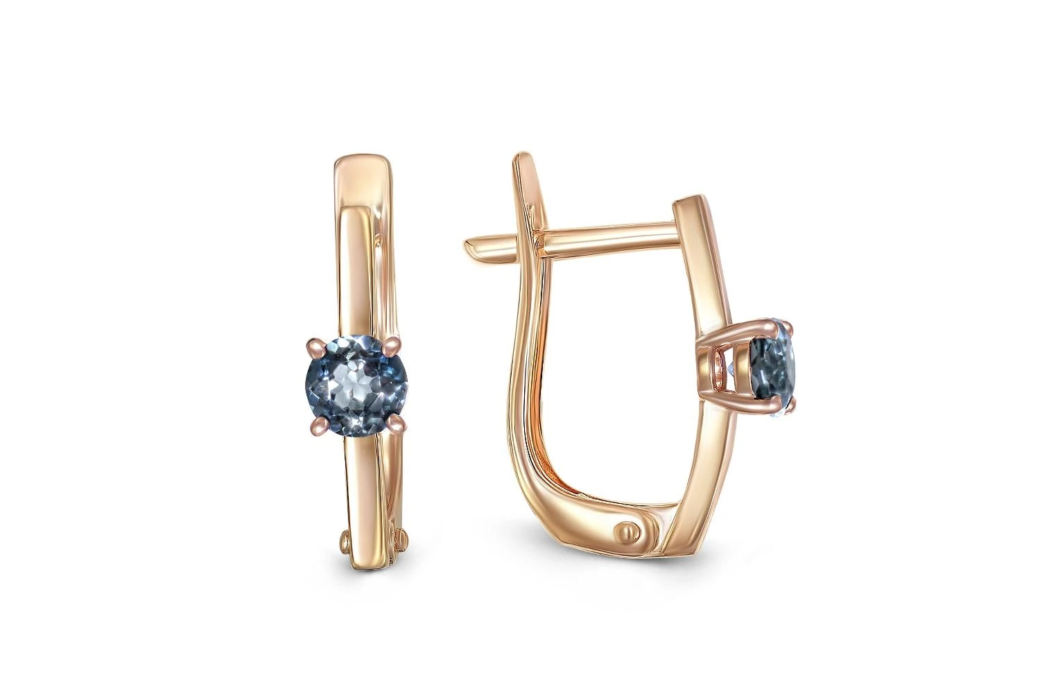 Серьги из красного золота с 2 топазами лондон