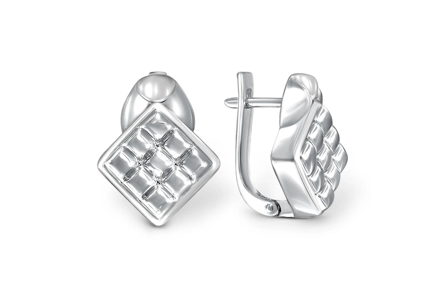 Серьги из белого золота без вставок