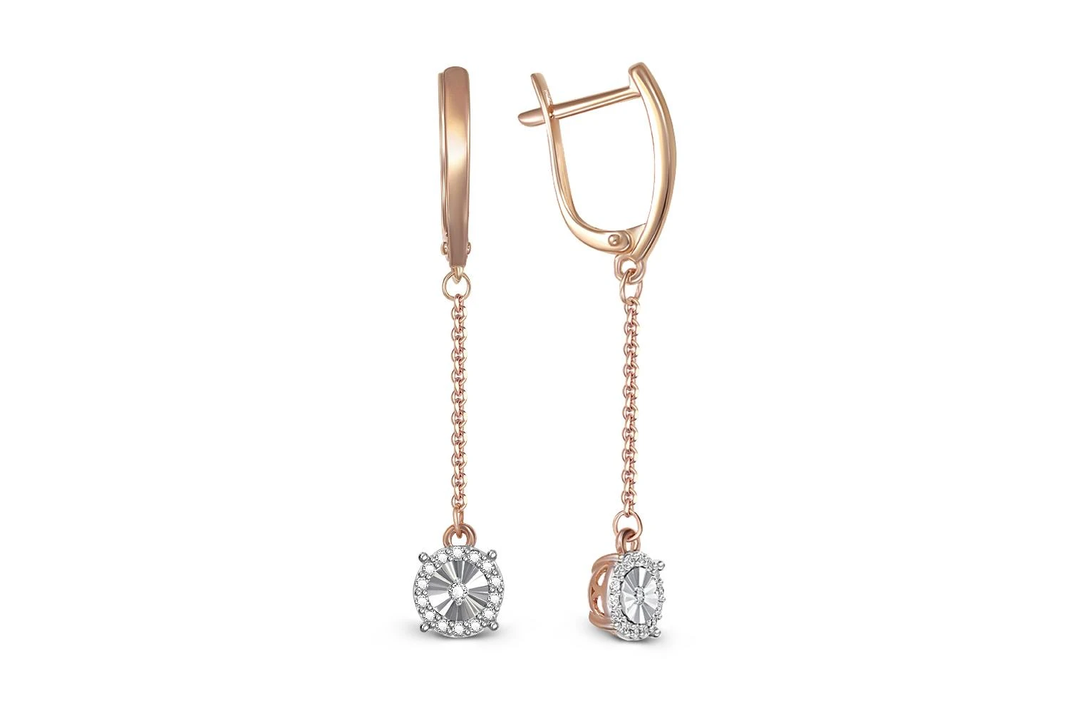 Серьги из красного золота с 28 бриллиантами