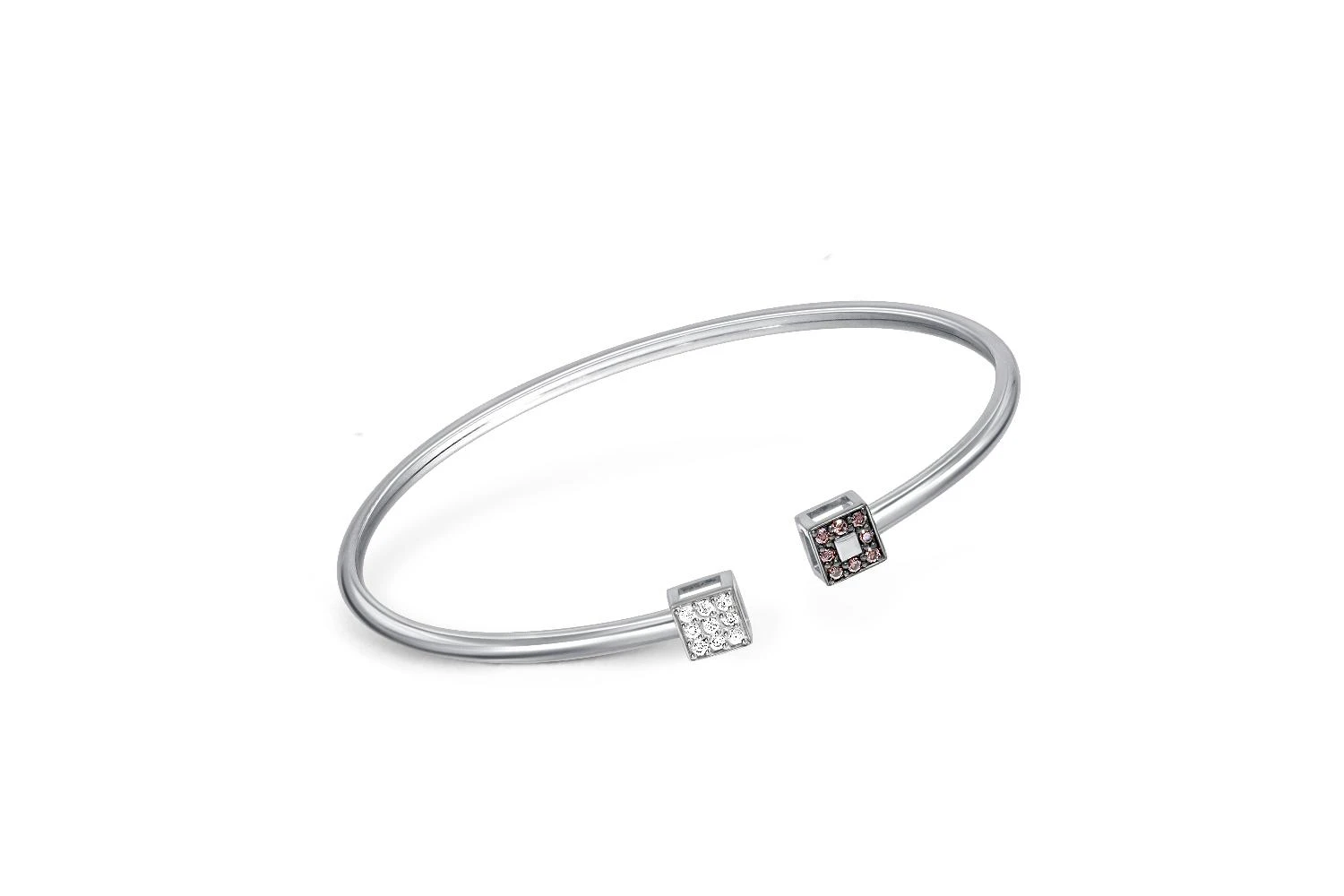 Браслет из белого золота с 17 фианитами