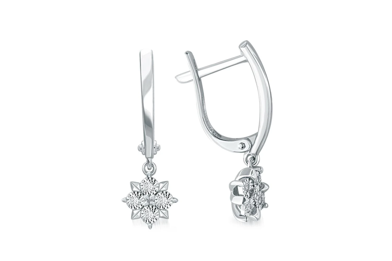 Серьги из белого золота с 8 бриллиантами