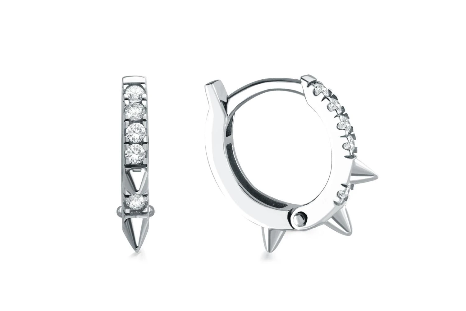 Серьги Дорожки из белого золота с 10 бриллиантами