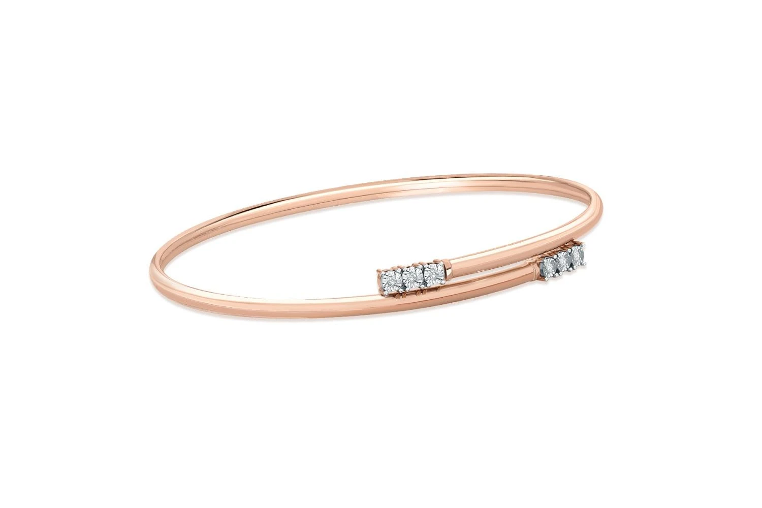 Браслет из красного золота с 6 бриллиантами