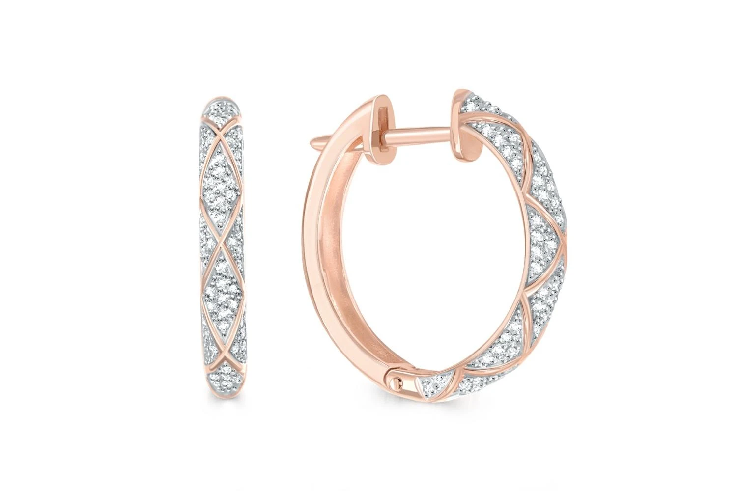 Серьги из красного золота с 132 фианитами