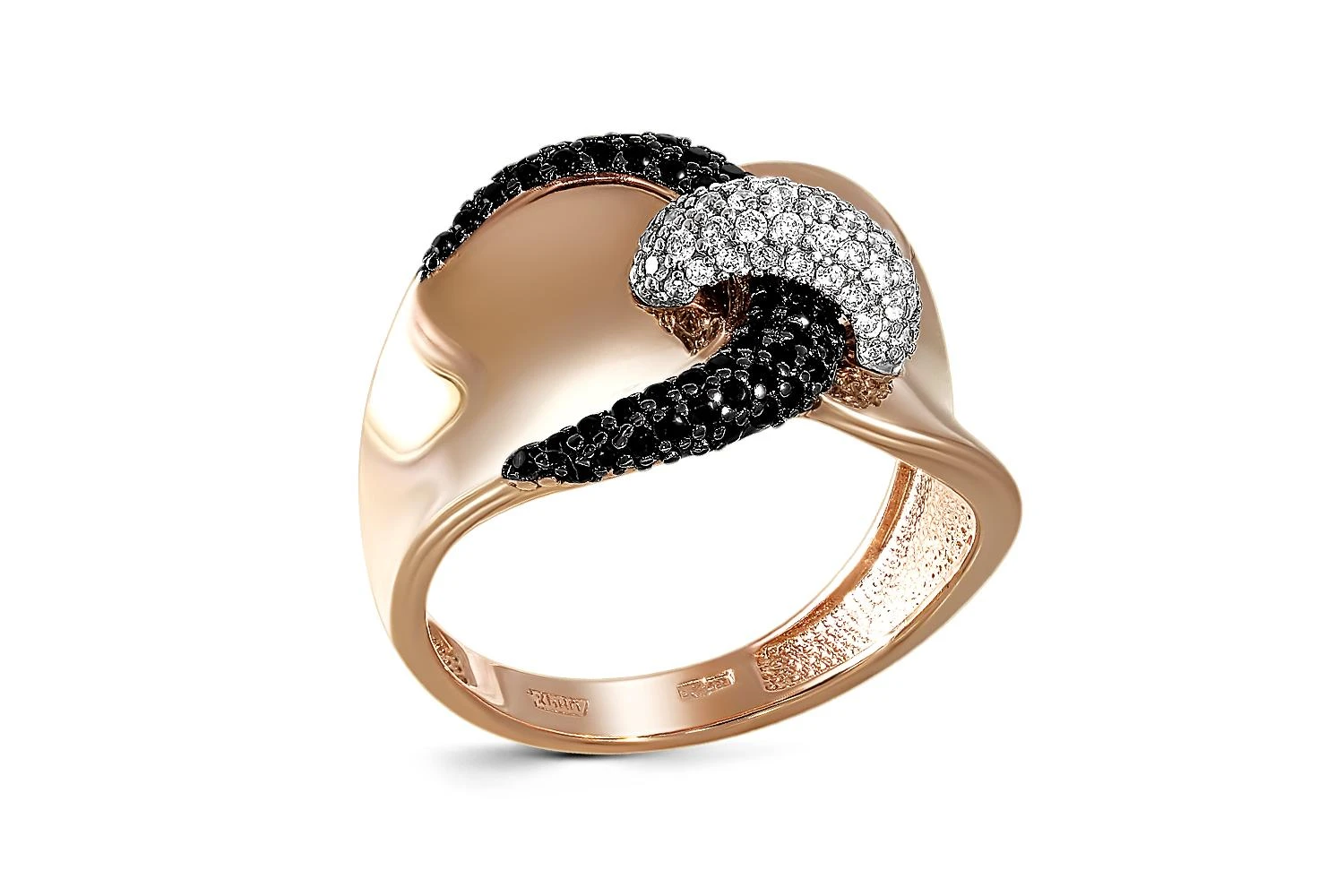 Кольцо из красного золота с 110 фианитами